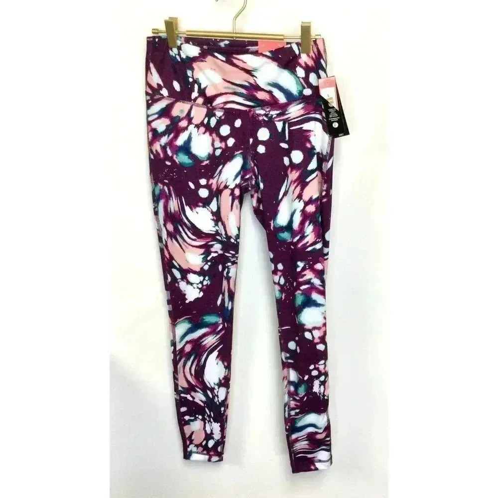 Zelos Womens Multicolor Tie‎ Dyed Ankle Length High Rise Leggings Size Small NWT